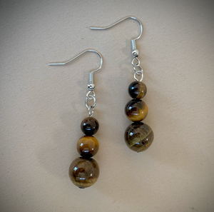 Natural Gemstone Dangle Earrings, Brown Tortoiseshell RENTAL