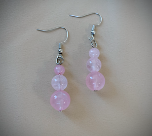 Natural Gemstone Dangle Earrings, Pink RENTAL