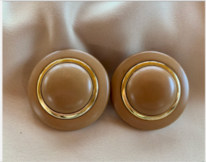 Clip-On Professional 1970-1990 Nude Beige Earrings RENTAL