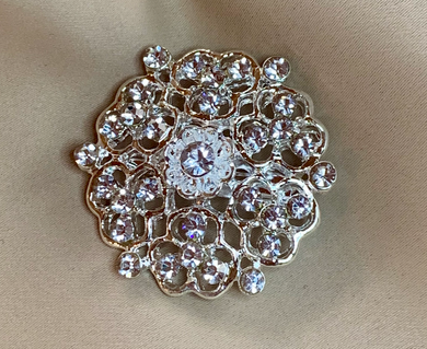 Silver Brooch w/Rhinestones