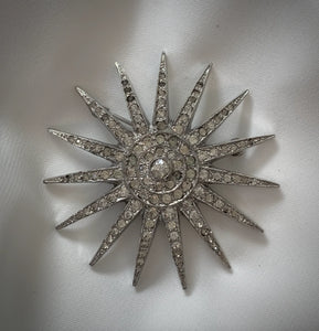 Star Brooch, Silver and Rhinestones RENTAL