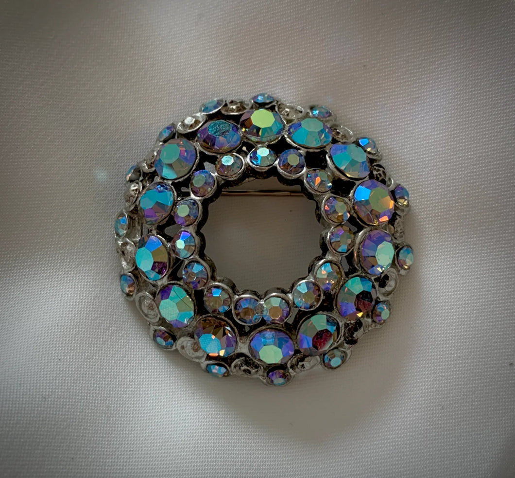 Blue Rhinestone Vintage Brooch RENTAL