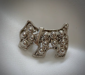 Petite Scottie Dog Silver Brooch RENTAL