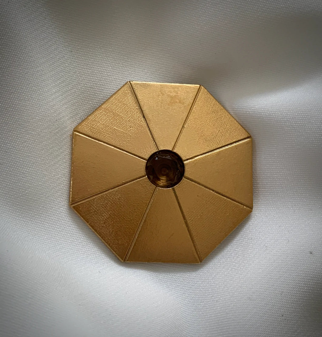 Gold Matte Avon Futuristic Brooch RENTAL