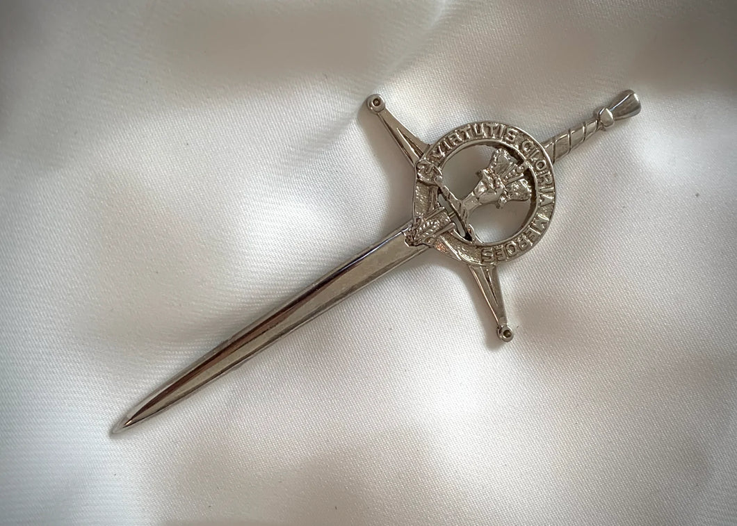 Scottish Sword Silver Robertson Brooch RENTAL