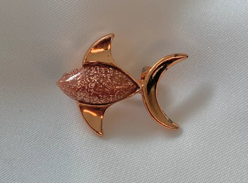 Copper Moderne Fish Brooch RENTAL