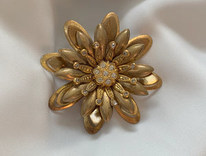 Gold Layered Petal Flower Brooch RENTAL