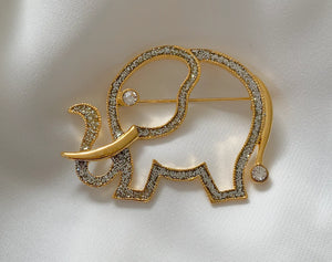 Gold Elephant w/Tusk Brooch RENTAL