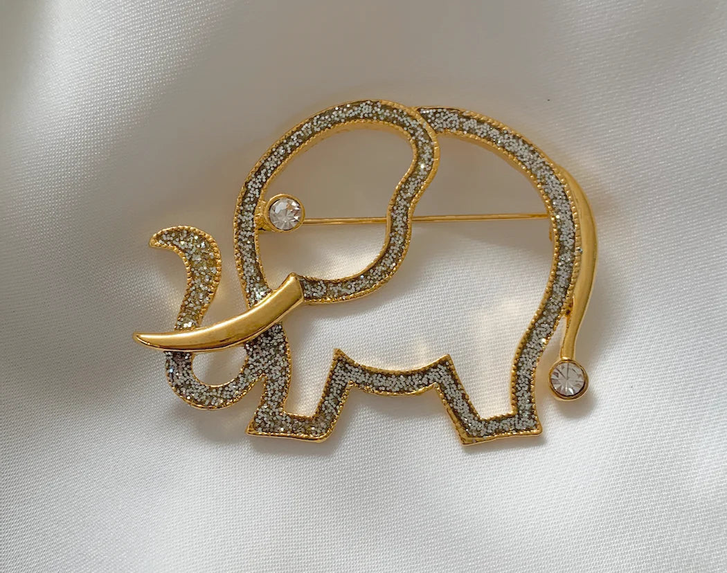 Gold Elephant w/Tusk Brooch RENTAL