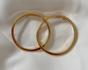 2 Big Gold Circles Brooch RENTAL