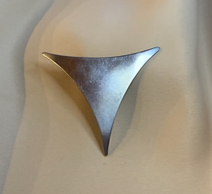 Stylized Triangle Moderne Steel Brooch/Pin