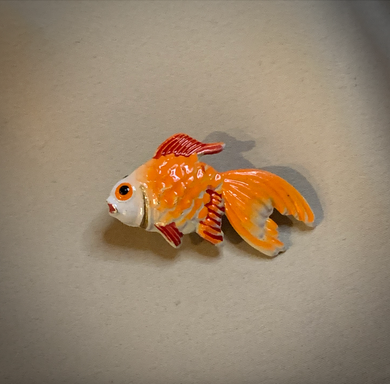 Stylized 1960s Orange Angel Fish Brooch