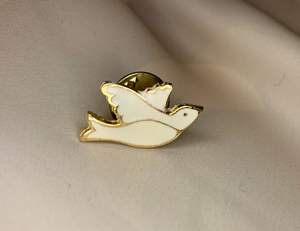 Simple 1" Dove Enamelled Pin