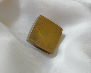 Chunky 3D Brass Square Brooch RENTAL