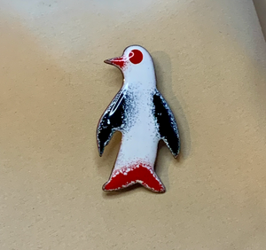 Vintage Penguin Enamel on Metal Brooch