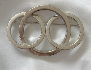 3 Circle Heavy Silver Brooch RENTAL