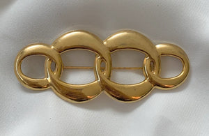 4 Ovals Gold Long Brooch RENTAL