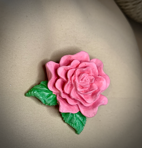 Simple Pink Rose Brooch