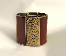 Load image into Gallery viewer, Wide Gold Toned Banana Republic Textured Bracelet RENTAL
