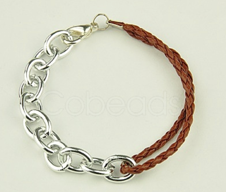 Fabulous Braided Bracelet w/Vegan Cord Saddle Brown RENTAL