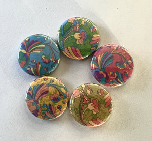 1" Pin Back Buttons - 5 Swirling Designs RENTAL