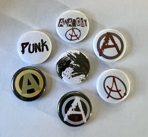 1" Pin Back Buttons - 7 Punk Anarchy Designs RENTAL