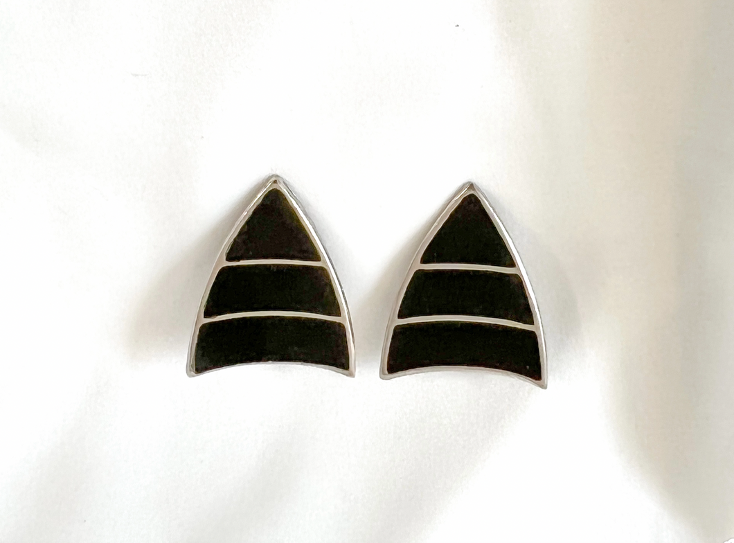 Clip-On Star Trek Inspired Black Triangle Earrings RENTAL