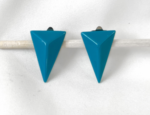 Futuristic 1980s cerulean blue elongated pyramid design RENTAL