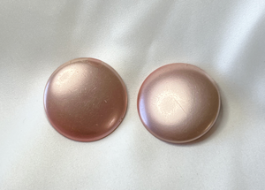 Baby pink, oversized button clip on earrings RENTAL