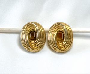 Chunky Gold knot open, hollow, clip on earrings RENTAL