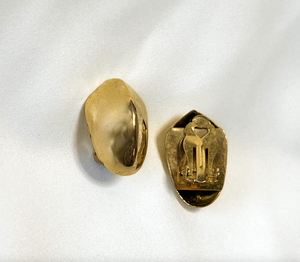 3D hollow gold clip on earrings RENTAL