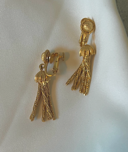 Signed vintage screw back tassel earrings RENTAL