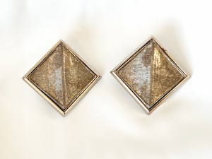 Oversized retro soft gold futuristic clip on earrings RENTAL