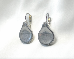 Drop pewter solid teardrop earrings clip on RENTAL