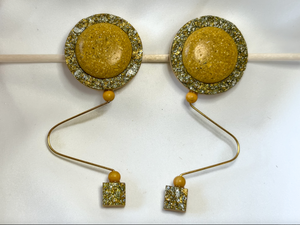 Clip-On Huge Rare Yellow 1960's Vintage Earrings RENTAL