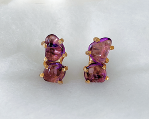 Snoboda vintage tumbled amethyst clip on earrings RENTAL