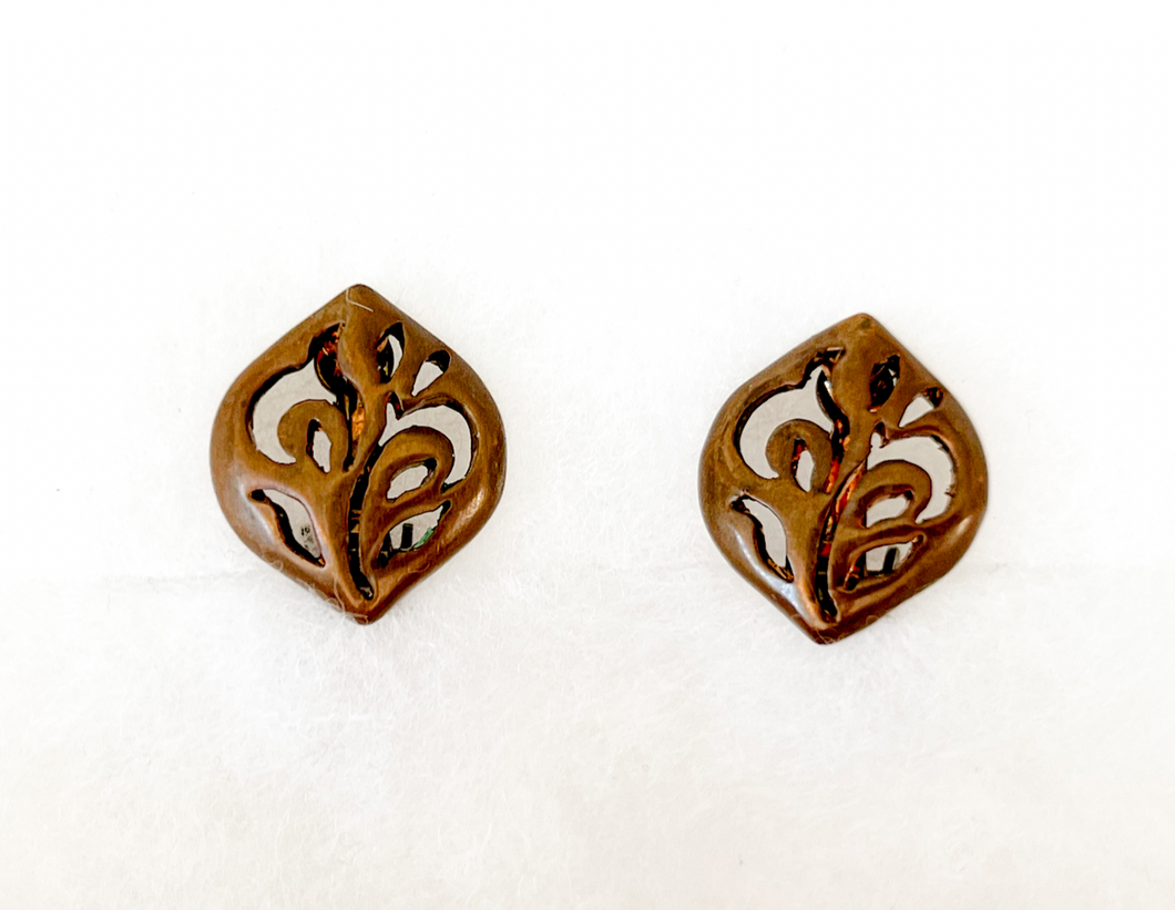 Lovely organic copper clip on earrings RENTAL