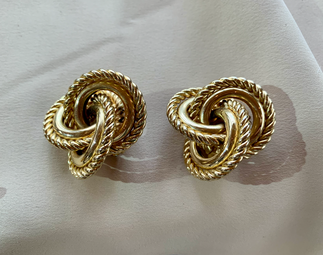 Clip-On Gold 1970's-80's Chunky Earrings RENTAL