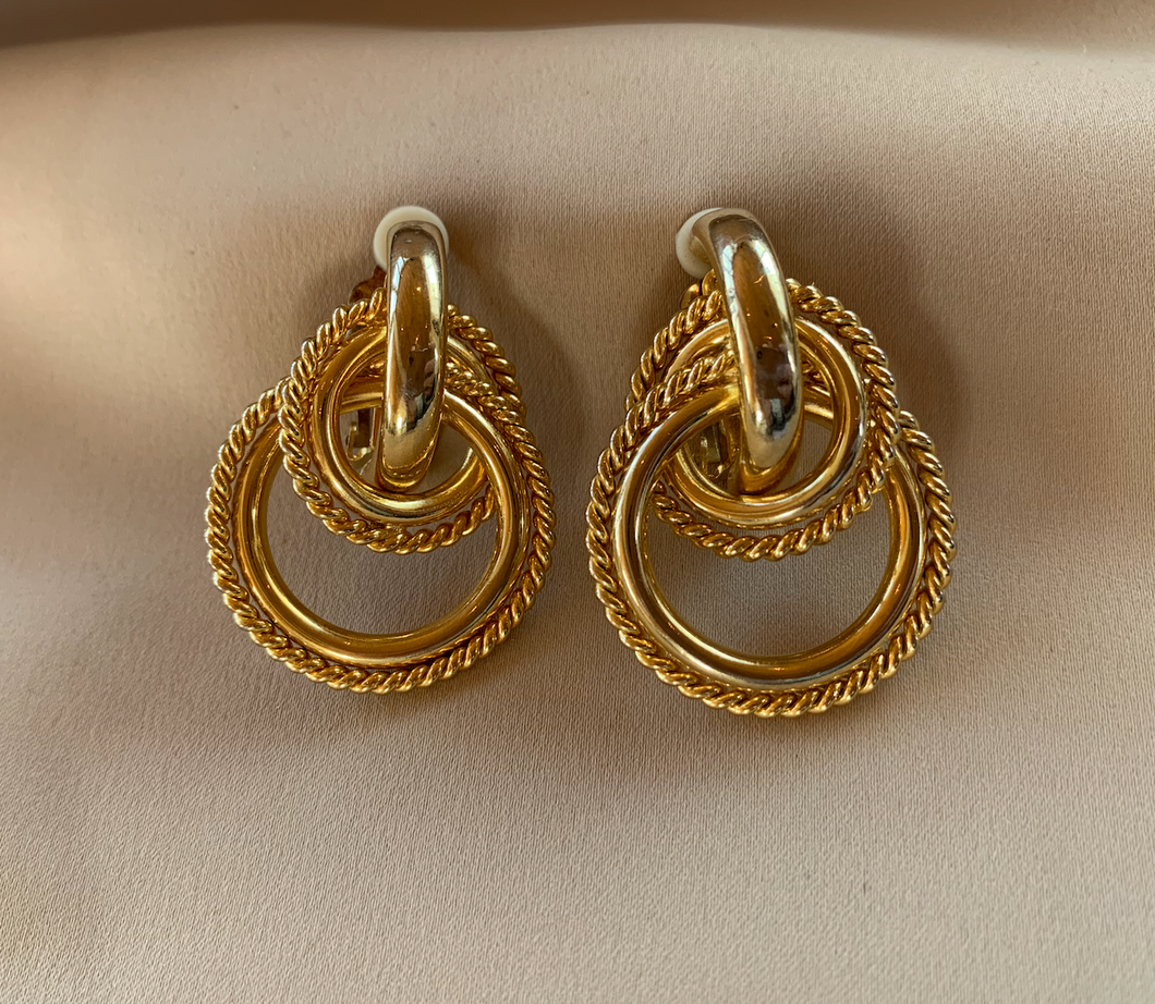 Clip-On Gold 1980's-90's Chunky Earrings RENTAL