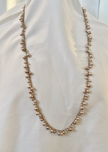 Load image into Gallery viewer, Banana Republic warm pearls gold metal posts crystals 34&quot; necklace RENTAL
