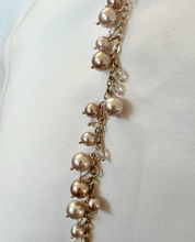 Load image into Gallery viewer, Banana Republic warm pearls gold metal posts crystals 34&quot; necklace RENTAL
