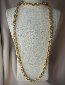 Loose link, long gold chain over 1/4" wide necklace RENTAL