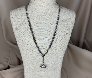 Stainless curb chain choker w/ football 16" necklace RENTAL