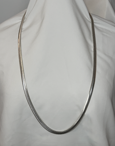 Wide flat long snake chain 36" necklace RENTAL