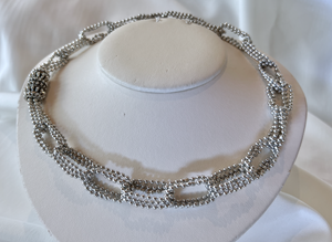 Soft ball chain formed links make 18" silver necklace RENTAL