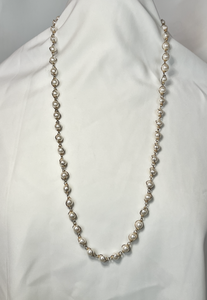 Long wire wrapped pearl necklace pearl necklace RENTAL