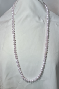 Long pearl necklace with pinkish hue RENTAL