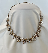 Load image into Gallery viewer, Rhinestone choker necklace large faux diamonds w/smaller swirls RENTAL
