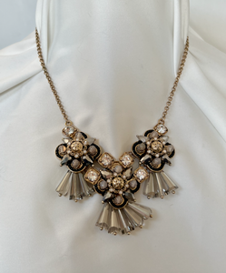 RW & Co art deco inspired three drop necklace with glass RENTAL