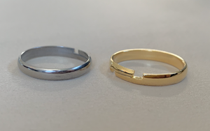 Adjustable Gold or Silver Rounded Wedding Band Ring RENTAL